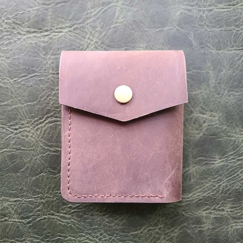 Hand stitched leather wallet